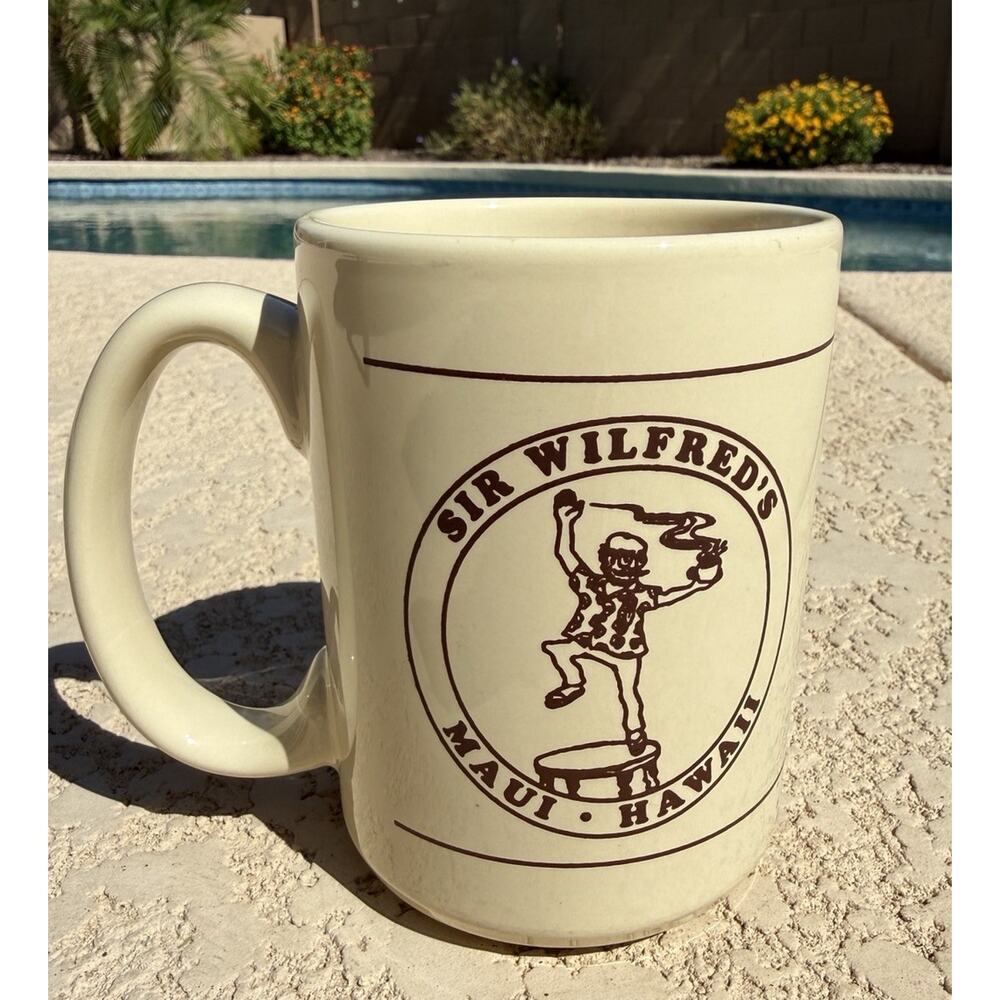 Sir Wilfred’s Maui Hawaii Coffee Mug Stoneware Lahaina Restaurant Ware 16oz Rare